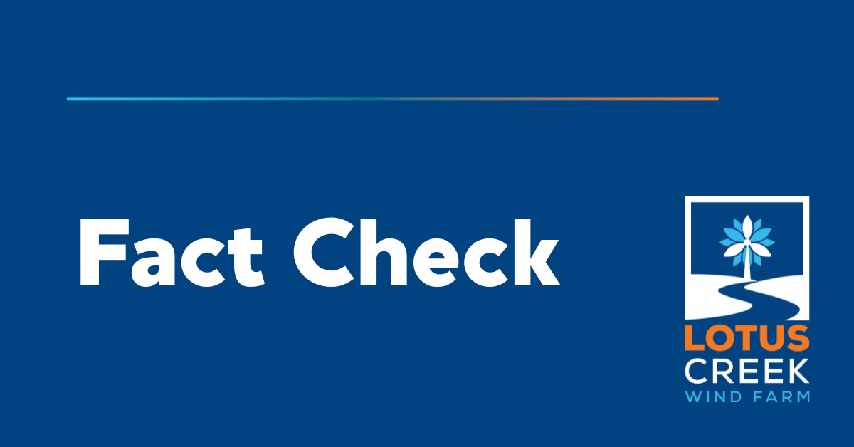 Clarifying land clearing at Lotus Creek Wind Farm