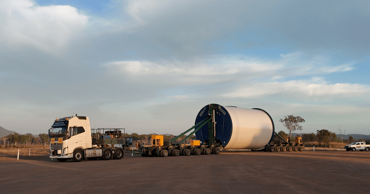 OSOM deliveries wind tower section Lotus creek Wind Farm